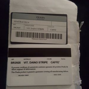 Trositano these are your Prada Authenticity cards